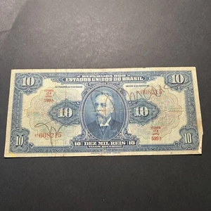 1940er Brasilien 10 Mil Reis Banknote Pick zirkuliert, viele Unterschriften - Bild 1 von 8