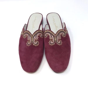 Scarpe da donna Bettye Muller bordeaux taglia 9,5 M slip on pelle scamosciata mules slide - Foto 1 di 9