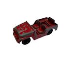 Vintage 1950s Tootsietoy Red Military Army Jeep 1:87 Diecast Metal Car Toy