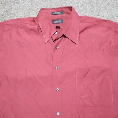 Camisa Arrow Roja ULTRA SEDA MANGA CORTA BOTÓN DELANTERO PARA HOMBRE TALLA L grande 16,5 Foto 1 de 4