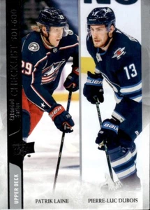 2020-21 Upper Deck Extended Checklist 501-600 Patrik Laine / Pierre-Luc Dubois - Picture 1 of 2