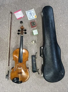 Vintage 3/4 Violin Rebuilt 1967 W/Bausch Bow, Chin & Shoulder Rests & Hard Case - Picture 1 of 24
