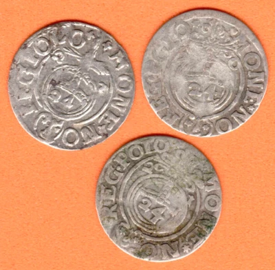 Polônia 1/24 Taler 1620-21, 1623 Sigismund III Vasa Dreipolcher LOTE de 3 peças 3136 - Imagem 1 de 2