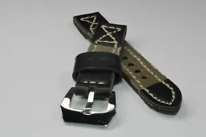 Diloy Vaqueros Cuero Pulsera Reloj Modelo Lona HHH Oliva 18mm - Imagen 1 de 2