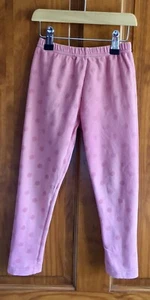 MATALAN Girl’s Pink Spotted Elasticated Waist Cotton Leggings - Size 4-5 Years - Picture 1 of 3