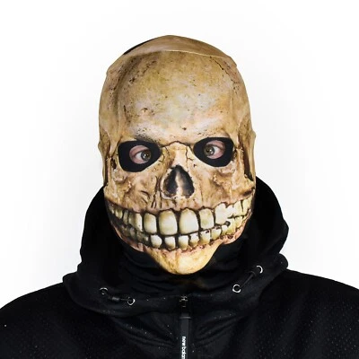 Fear The Reaper Skull Skeleton Design 3D Effect Lycra Fabric Face Mask FS028 - Image 1 of 4