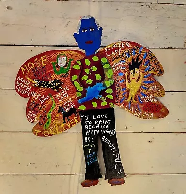Miz THANG Southern Folk Art Sculpture Cut Out of Folk Artist Mose T Painting - Image 1 of 4