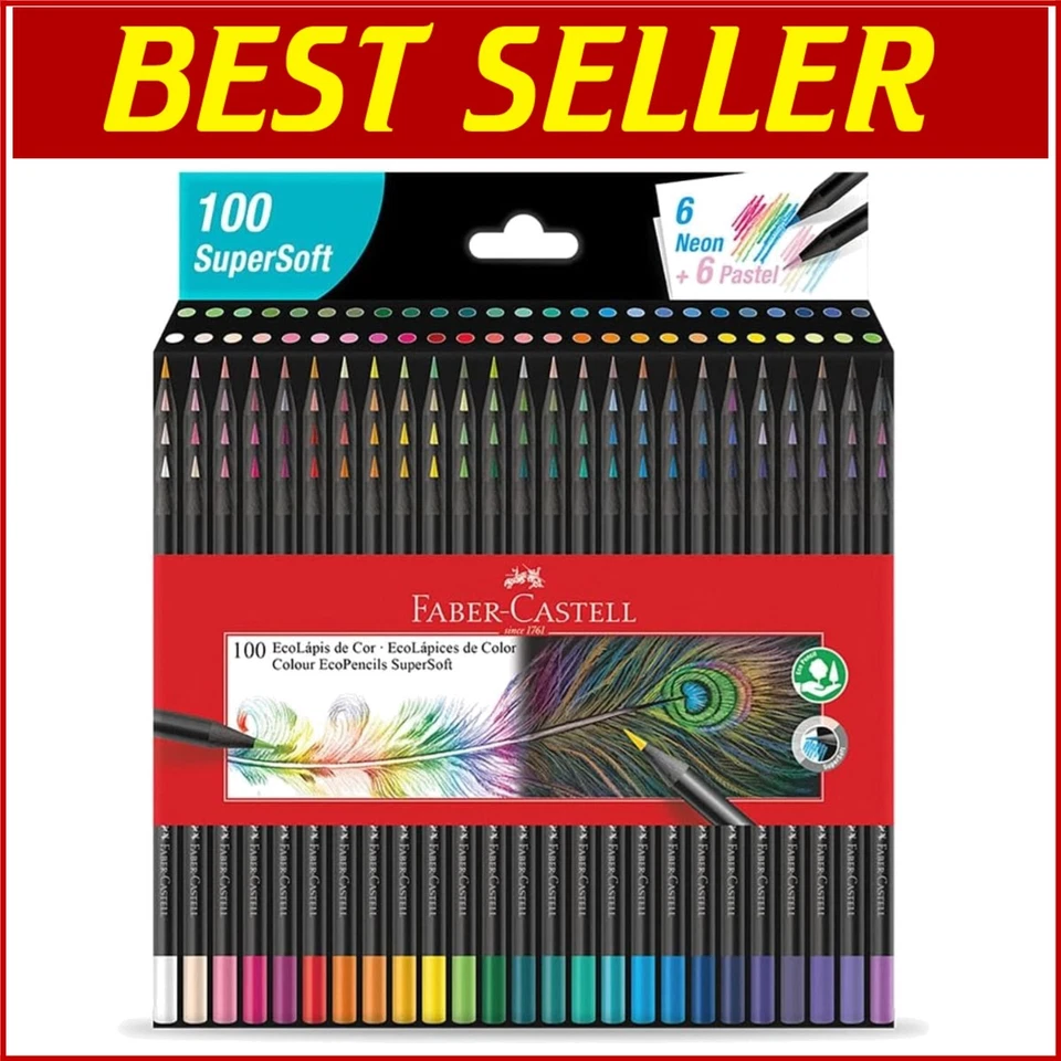 充满活力的彩色铅笔套装 - EcoPencil 带 Neons 和粉彩,100 色 — 第 1/4 张图片