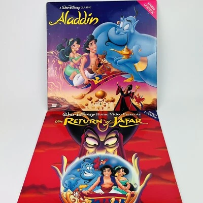 Aladdin & Return Of Jafar LASERDISC Set Of 2 Movies, Walt Disney, Vintage LD - Image 1 of 4
