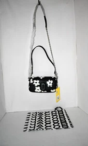 Marc Jacobs The Clover Floral Leather Shoulder Bag in Black/White NWT L - Picture 1 of 9