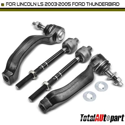 4x Extremo de barra de amarre para Ford Thunderbird Lincoln LS 2003 2004 2005 2006 interior y exterior Foto 1 de 4