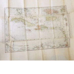 The Burning of St. Pierre by Frederick Royce, 1902 Illustrated Fold-out Map - Imagen 1 de 8
