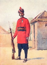 India. Army. 22nd Punjabis Awan of Shahpur 1911 old antique print picture