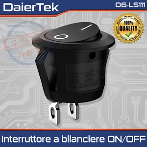Interruttore a Bilanciere ON/OFF SPST 12V 20A Tondo per Auto Camper Barche - Foto 1 di 7