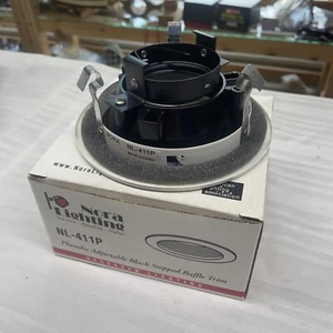 Nora Lighting's "Phenolic Adjustable Black Stepped Baffle Trim" #NL-411P - Picture 1 of 5
