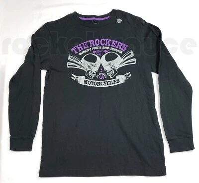 The Rockers Old Navy Boys Sz XL 14-16 Long Sleeve T-Shirt Tee Motorcycle Rider - Image 1 of 4