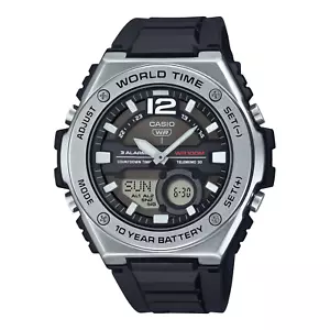Casio MWQ100-1AV, World Time Combo Watch, 3 Alarms, Black Strap, 10Year Battery - Picture 1 of 2