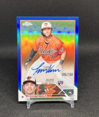  2023 Topps Chrome Terrin Vavra Rookie RC Blue Auto Autograph #RA-TV /150 - Image 1 of 2