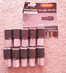 10 LEGACY A76610G FEMALE COUPLER 3/8 IN BODY - 3/8 IN NPT TYPE G  - Picture 1 of 1