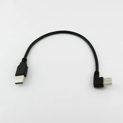 USB 2.0 A Male Right Angle to 2.0 A Male Data Extension Adapter Charging Cable - Image 1 of 4