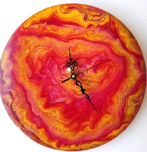 "Inner Radiance" Unique Hand Painted Wall Clock Silent Wall Art Gift Idea - Picture 1 of 15