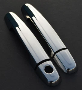 Chrome Door Handle Trim Set Covers To Fit Peugeot 108 2dr (2014+) - Picture 1 of 2