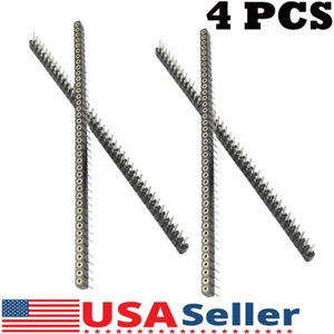 4X PCB Panel Female IC Breakable 2.54mm 40pin Single Row Round Header Socket - Picture 1 of 10