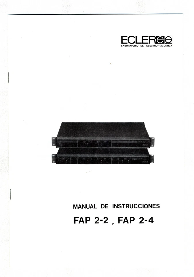 ECLER - FAP 2-2  -  FAP 2-4 - MANUAL DE INSTRUCCIONES ORIGINAL - Imagen 1 de 1
