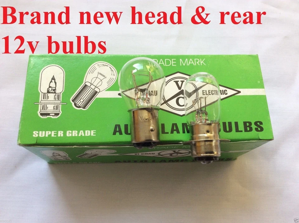 HONDA C70 Passport CB110 CB125 CB200 CB250 CL S90 CABEZAL Y TRASERO BOMBILLAS NUEVAS 12V Foto 1 de 1