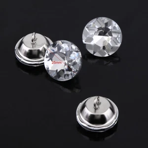 Round Rhinestones Crystal Buttons Sewing On Craft Decoration (25mm) LLI - Picture 1 of 2