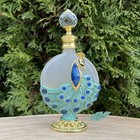 Peacock Feather Vintage-Style Perfume Bottle 30mL In Teal Green HOt