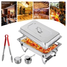 4 Pack Chafing Dish Sets Buffet Catering Stainless Steel Tray Folding Chafer Z99