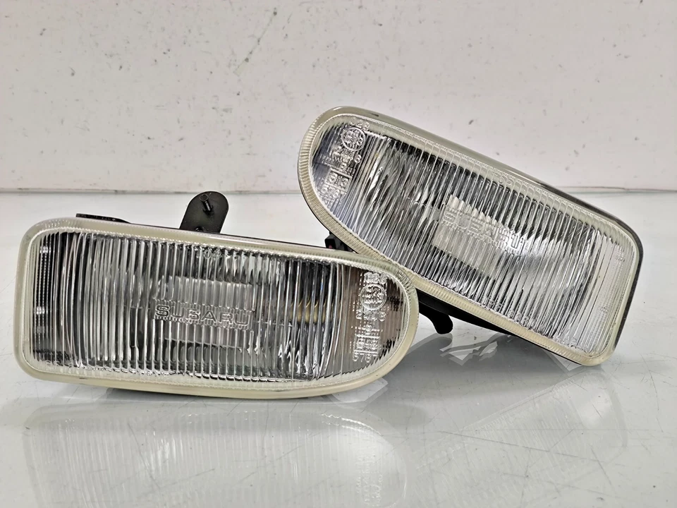 JDM Subaru Leone Omega RX AA5 Bumper Clear Glass Fog  Lamp Light W/ Bracket Set - Image 1 of 4