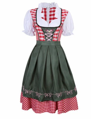 Disfraz Oktoberfest Alemán Cerveza Bávara Mucama Vestido Elegante Mujer S-4XL Foto 1 de 4
