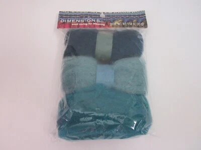 全新 DIMENSIONS 100% 羊毛蓝色 Roving Trio Yarn 用于编织工艺品 — 第 1/2 张图片