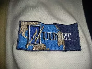 UUNET Logo Button Shirt ISP 90s Large Short Sleeve polo corporate employee retro - Picture 1 of 11