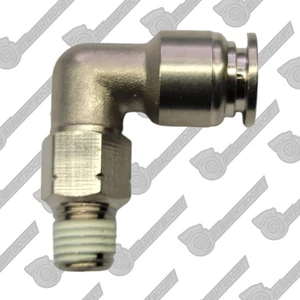 Empujar para conectar codo 90 montaje 1/4" OD x 1/16" NPT macho Boost/vacío aeromotriz - Imagen 1 de 3