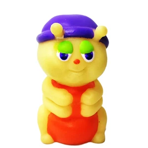Figura de acción vintage de 3" Glow Worm Glo Friend chinche con sombrero púrpura de 1980 - Imagen 1 de 8