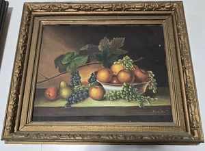 Gerahmtes Gemälde von Trauben, Obst signiert K. Won - 30,5 x 26,5" - Bild 1 von 8