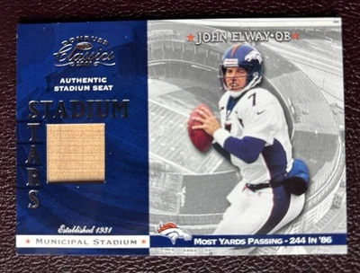 Donruss Classics 2001 John Elway Stadium Stars Seat Municipal Stadium # SS-10 Foto 1 de 2