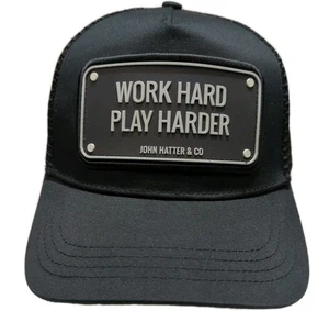 John Hatter & Co. Truckermütze Work Hard Play Harder Patch Cap schwarz Snapback - Bild 1 von 7