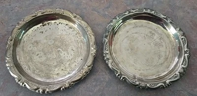 Set of 2 Silver Plated Trinket Dishes/Ashtrays ~ Made in Italy - Image 1 of 4