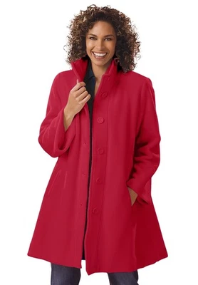 Abrigo Woman Within talla grande polar cuello embudo columpio Foto 1 de 4