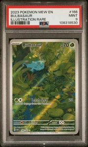 POKEMON PSA 9 BULBASAUR ALTERNATIVE ART FOIL 166/165 AR SV2a 151 JAPANESE 2023 - Imagen 1 de 3