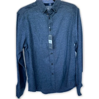 Camisa de franela suave al tacto Report Collection para hombre azul índigo talla mediana nueva con etiquetas Foto 1 de 4