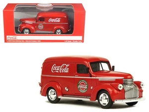 1945 Panel Delivery Van "Coca-Cola" Red 1/43 Diecast Model Car by Motorcity Clas - Picture 1 of 1