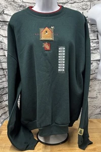 Top Stitch Morning Sun Sweatshirt Birdhouse Birds Design Green Women’s Large New - Picture 1 of 9