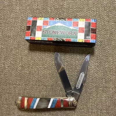 Cuchillo trampero Rough Rider Stoneworx RR918 4 1/8" cerrado. Acero inoxidable clp y spey Foto 1 de 3