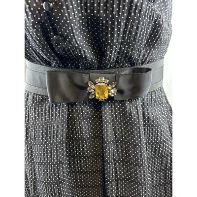 Cinturón elástico Ann Taylor LOFT con lazo centro trasero, negro y plateado, talla: 34", 68-32 Foto 1 de 4