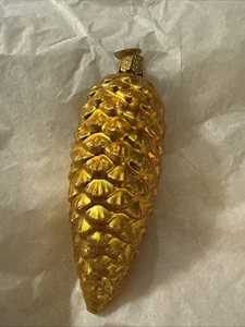 Old World Christmas Gold Pinecone Glitter 4.25” EUC - Picture 1 of 3
